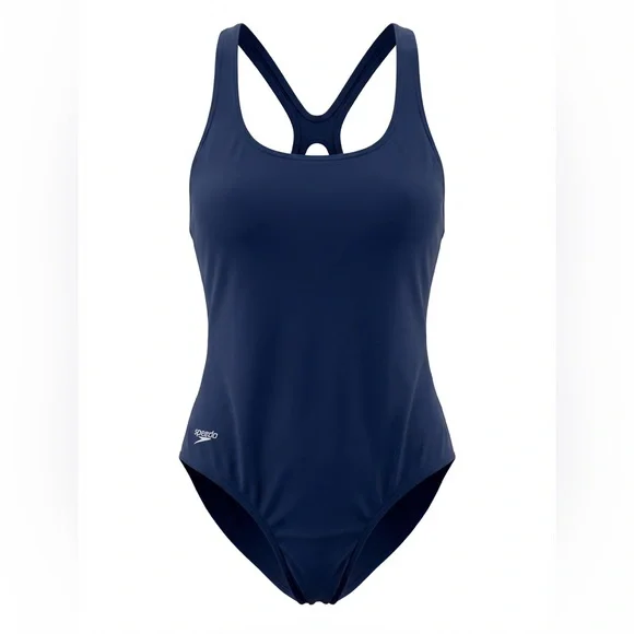 Speedo Nautical Navy One-Piece Swimsuit Size 12 - Picture 2 of 8